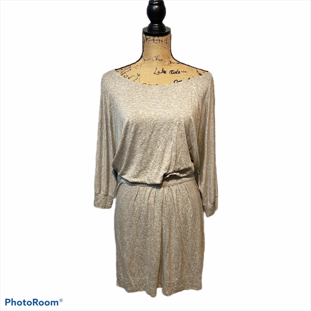 Vince Dress Gray Boatneck Stretch Size Medium